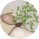 圆形绿植挂画