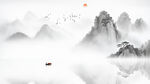 新中式山水背景墙壁画