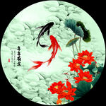 莲花鲤鱼图