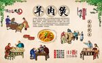 羊肉煲背景墙 