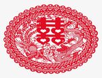龙凤呈祥双喜福字剪纸