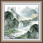 方形山水画