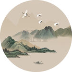新中式山水风景