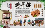  烤羊排背景 