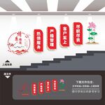 党建引领红色物业楼梯楼道文化墙