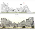 山水石材浮雕素材矢量图形
