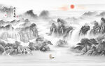新中式水墨山水画