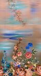 油画风单边定位花