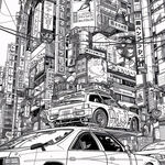 都市线稿插画