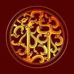 矢量烫金色拐子龙纹
