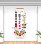竖版校园图书馆标语文化墙