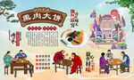 熏肉大饼背景