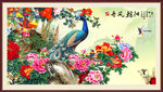 国画孔雀牡丹图