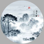 圆形山水画