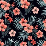 热带花枝四方连续图