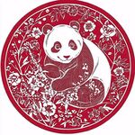 熊猫圆形插画