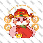 卡通蛇新年祝福