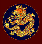 矢量烫金色团龙纹