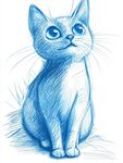 手绘无毛猫