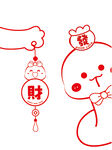 蛇年挂件蛇宝宝头像卡通插画
