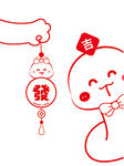 蛇年挂件蛇宝宝头像卡通插画