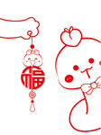 蛇年挂件卡通插画福