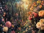 浪漫林间花丛
