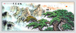 旭日东升国画山水