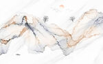 大理石抽象水墨线条烟雾山水画