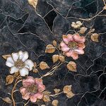 牡丹花线描金轻奢