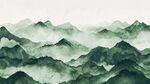 绿色水墨山峰背景