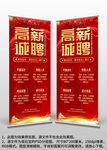 红色大气招聘广告易拉宝X展架