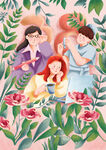 38妇女节扁平化插画