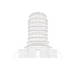 山东淄博海岱楼线稿可编辑矢量图