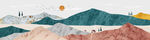 北欧简约小清新山水抽象床头画