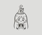 生日女孩线条图