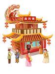 手绘古建筑