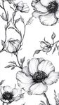 黑白花卉图案