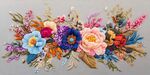 精美立体刺绣花卉作品
