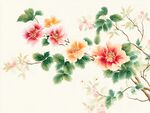 中式花卉工笔画精美画面