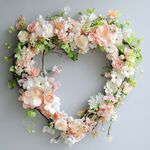 心形花卉花环装饰摆件