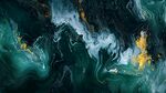 梦幻墨绿鎏金流体艺术画面
