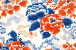 中式牡丹青花瓷纹图案