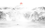 水墨画山水