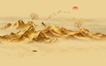 金色山水画
