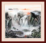 高山流水国画