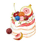 千层小蛋糕美食插画