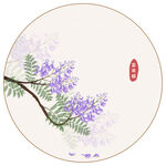 蓝花楹矢量古风插画