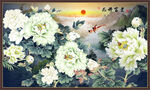 富贵花开牡丹客厅画