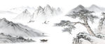 水墨画迎客松